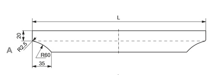 Zobal - uchwyt do szafek dolnych UKW-10-Aluminium (C-0), Typ A