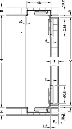 Hafele Slido F-Flush57 06A - Zestaw 2T 6kg