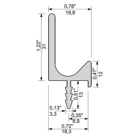 Zobal - uchwyt do szafek dolnych UKW-5-Biały RAL 9003 , Standard