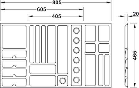wkład na biżuterię, do ramy wysuwanej Hafele Dresscode