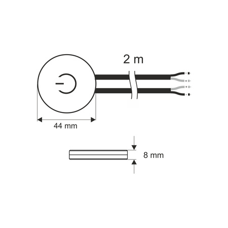 WYŁĄCZNIK PODBLATOWY 12-24V DC/5A, DO PŁYTY MEBLOWEJ MAX 38mm