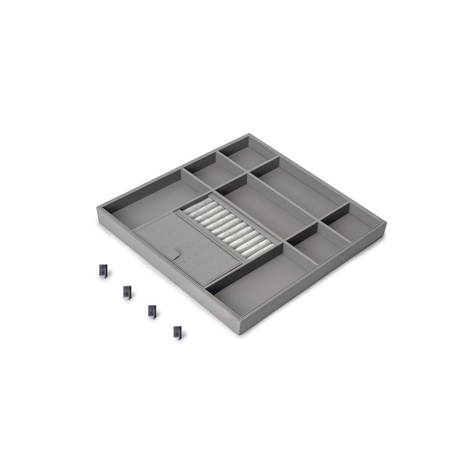 Zestaw Quartz – rama z cichym domykiem + szuflada organizacyjna z M60, tytanowa