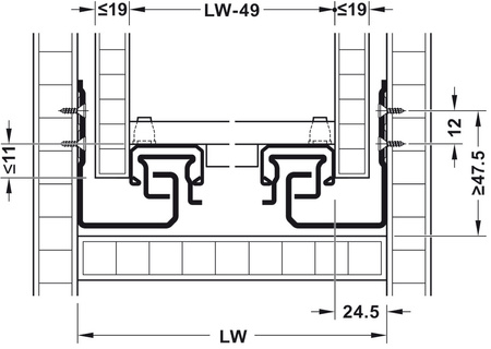Prowadnica FAVORIT A30 L-500mm 3D tandem 19mm