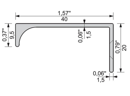 Zobal - uchwyt do szafek U-9 R9-Inox (C-30S), Standard