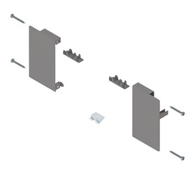 Mocowanie frontu MERIVOBOX , do szuflady wewnętrznej, lewe/prawe, kolor - szary indium mat