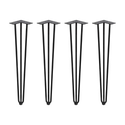 Emuca - Hairpin 3 Rod - pakiet 4 nóg stołowych, wysokość 710mm, , czarny