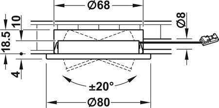 LED1154 12V/3W czarna