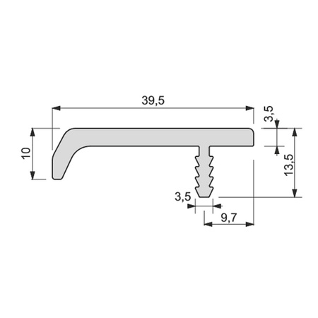 Zobal - uchwyt do szafek dolnych UKW-10-Aluminium (C-0), Typ A