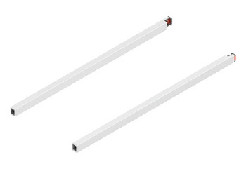 Reling podłużny MERIVOBOX  (lewy), dł.=450 mm, lewy/prawy, kolor - jedwabiście biały mat