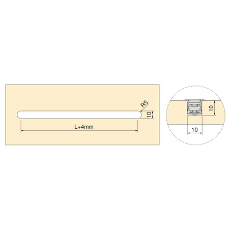 LED PYXIS - oprawa wpuszczana (24V) ciepła biel (2700K), długość 2,3m, czarny anodowany